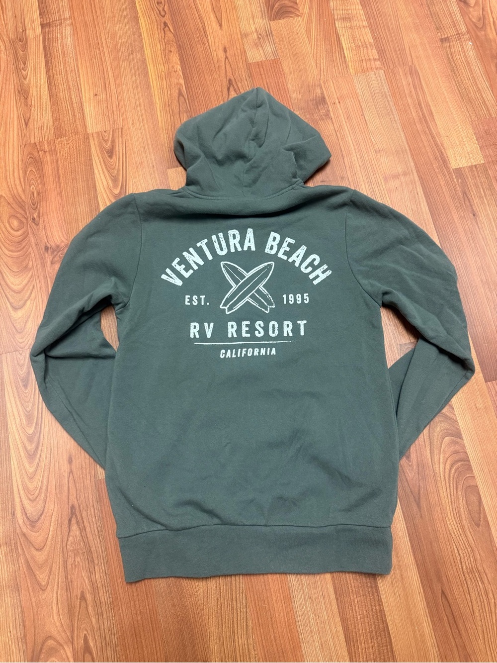 TechStyles Olive Green Zip Hoodie with Back Graphic